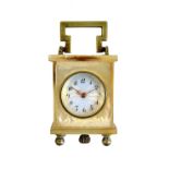 A Swiss rectangular mother of pearl cased miniature carriage clock,