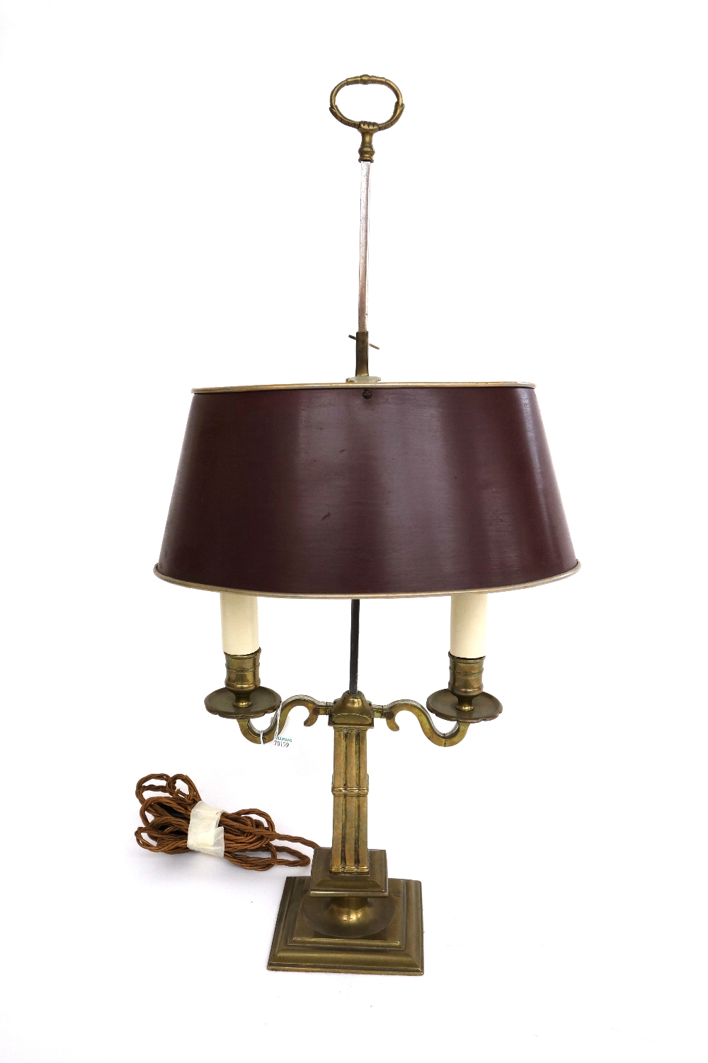 A brass bouillotte lamp, early 20th century,