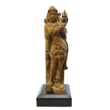 A large Indian sandstone figure of a goddess, possibly Parvati, probably 11th/12th century,