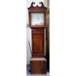 A thirty hour mahogany longcase clock, 18th century, with square 12" dial signed 'Crew Tetbury',