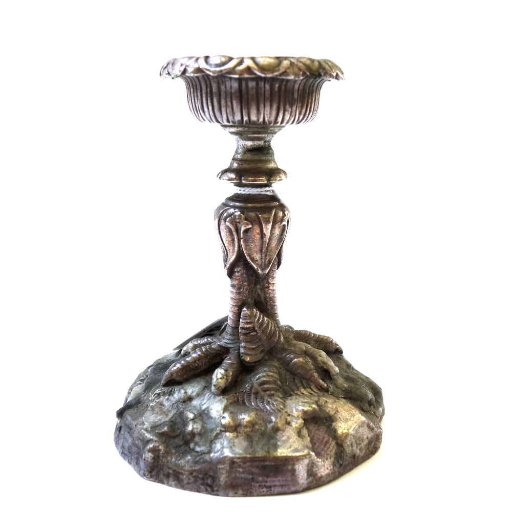 A silvered bronze candlestick, 20th century, - Image 2 of 2