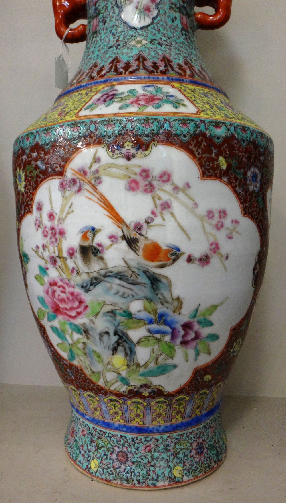 A large Chinese famille-rose two-handled vase, 20th century, - Image 5 of 8