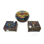 A Chinese cloisonné circular box and cover, circa 1900,