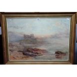 Samuel Phillips Jackson (1830-1904), Bamburgh Castle, watercolour, signed, 60cm x 85cm.