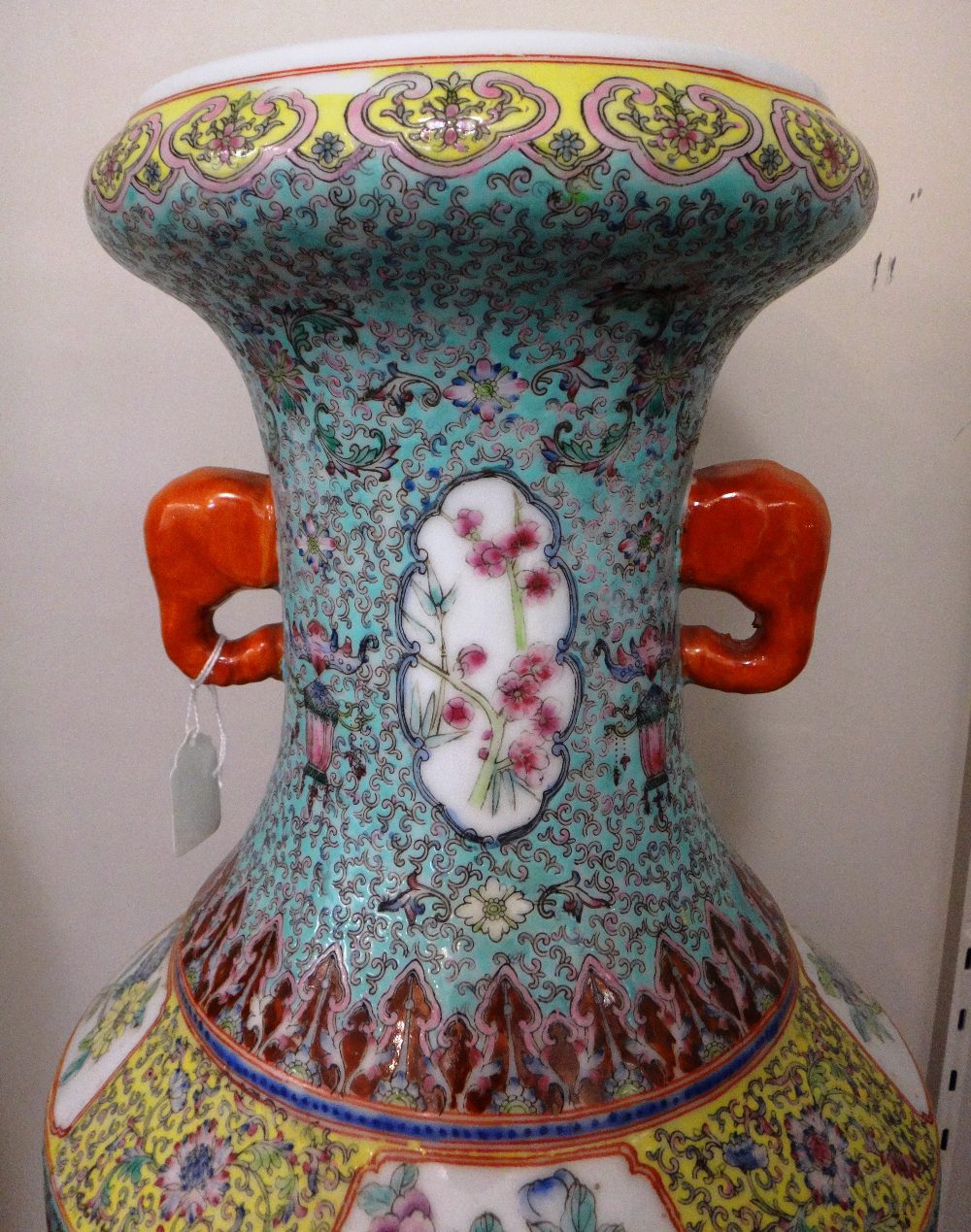 A large Chinese famille-rose two-handled vase, 20th century, - Image 3 of 8