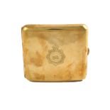 A 9ct gold curved rectangular cigarette case,