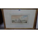 Stephen John Batchelder (1849-1932), On the Broads, watercolour, signed, 12cm x 25cm.