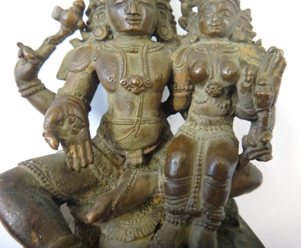 A bronze group of Shiva and Parvati, South India, 19th century, - Image 3 of 9