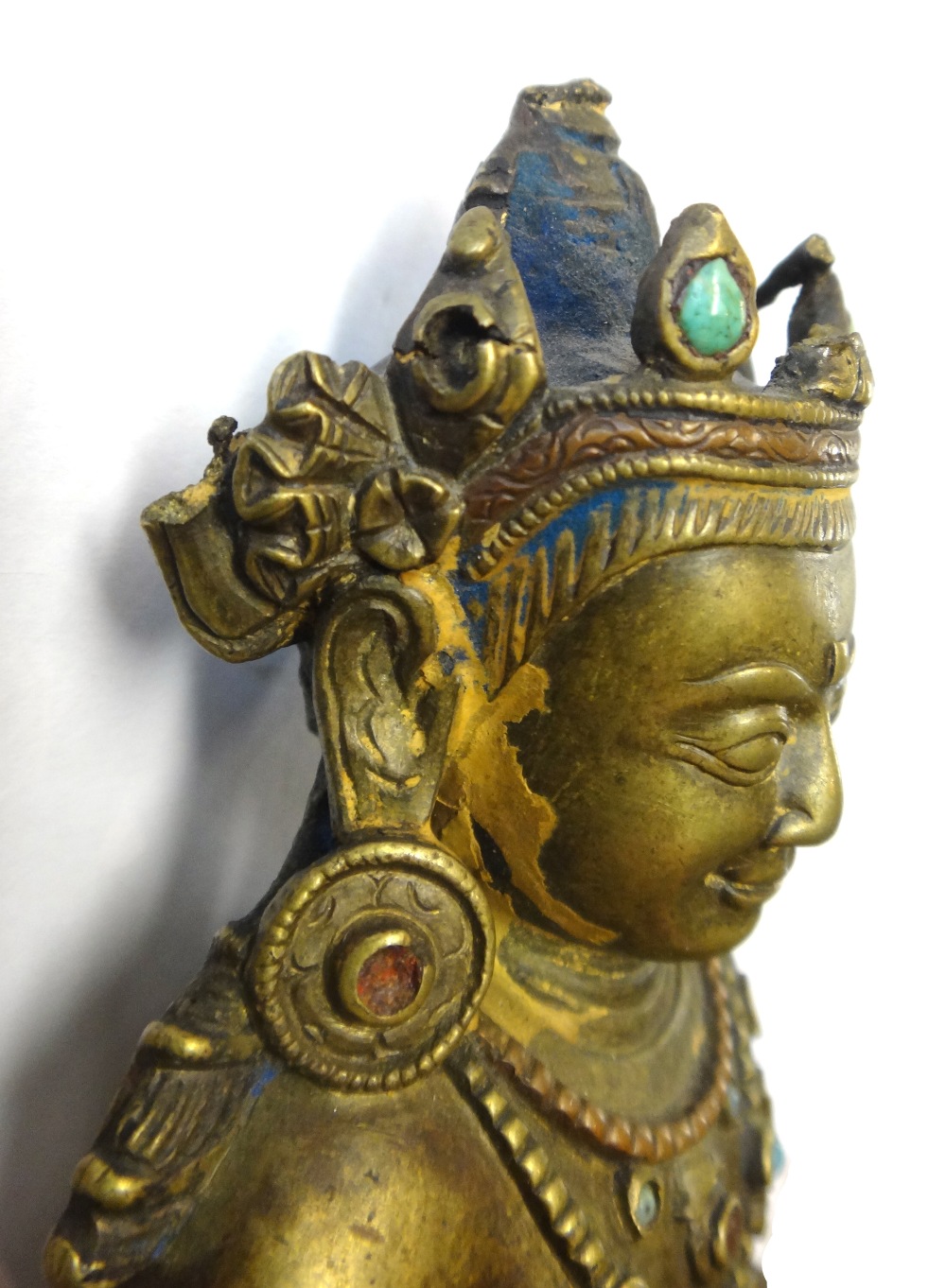 A good Tibetan cast brass figure of Kubera, circa 15th century, - Image 3 of 15