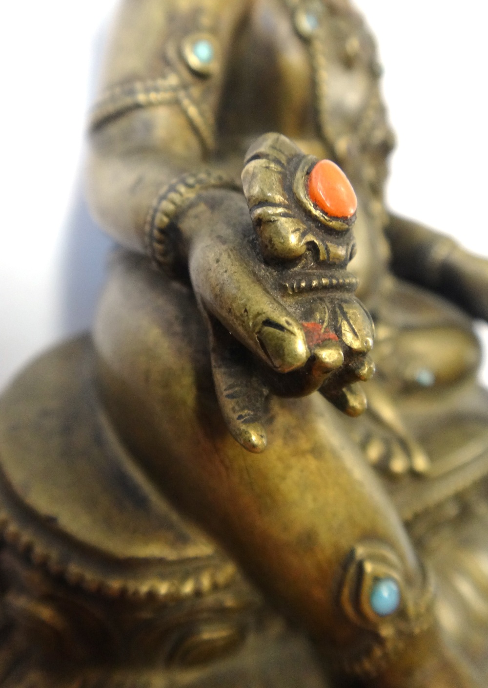 A good Tibetan cast brass figure of Kubera, circa 15th century, - Image 7 of 15