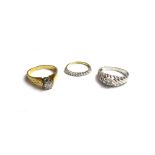 An 18ct gold and diamond set single stone ring, mounted with a circular cut diamond,