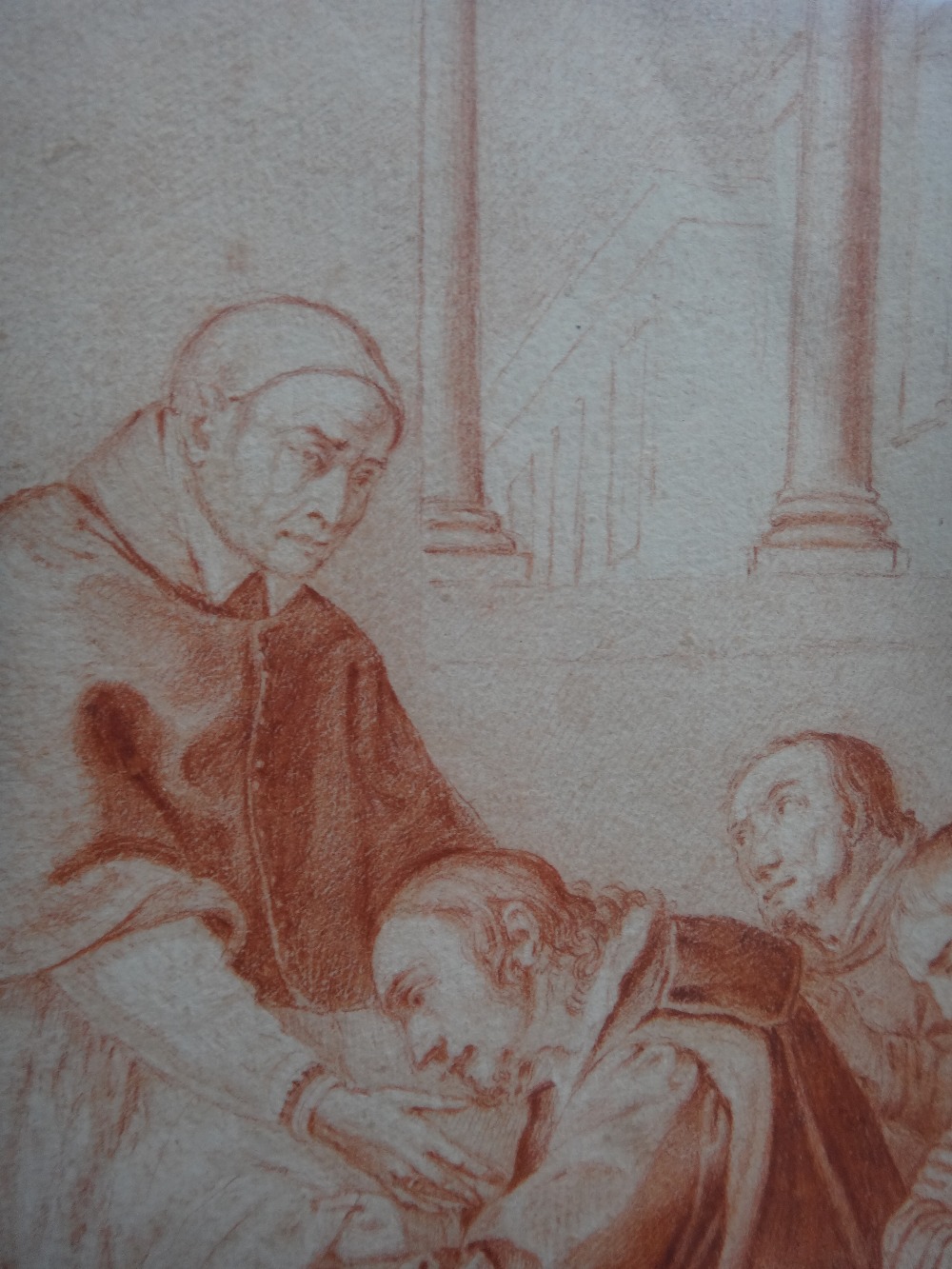 Italian School (18th century), Figures in prayer, red chalks, 29cm x 32cm. - Image 3 of 7