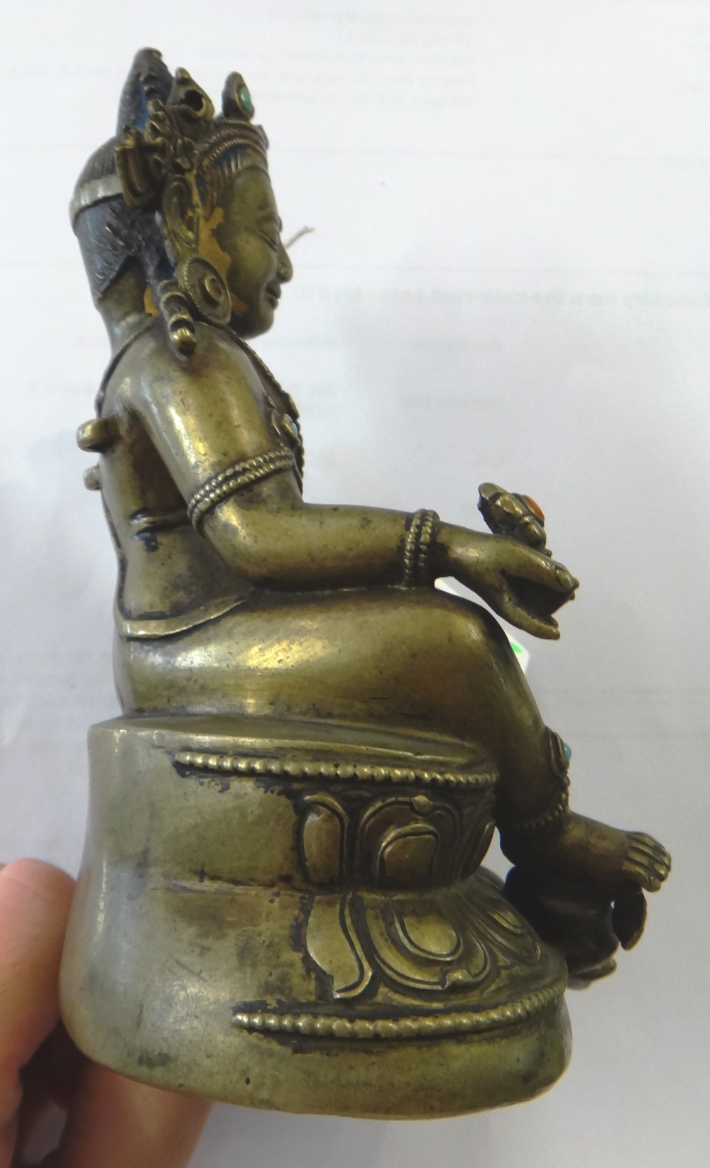 A good Tibetan cast brass figure of Kubera, circa 15th century, - Image 13 of 15