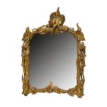 An 18th century North European gilt framed wall mirror,