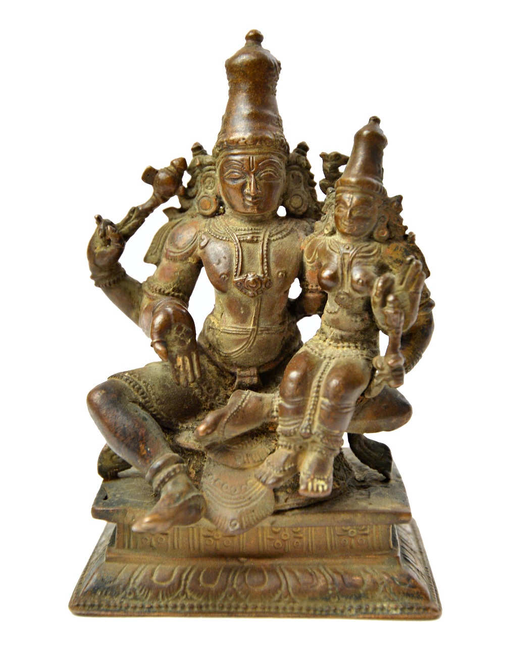 A bronze group of Shiva and Parvati, South India, 19th century,