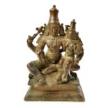 A bronze group of Shiva and Parvati, South India, 19th century,
