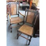 A set of twelve early 20th century carved oak dining chairs,