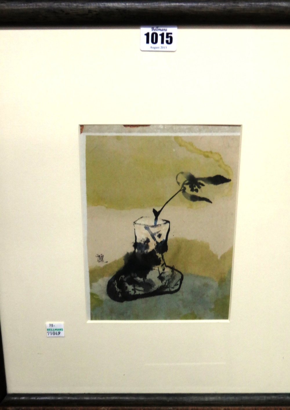 Cai Xlaoli (b.1956), Silence, watercolour, signed in Chinese, 20cm x 14cm.