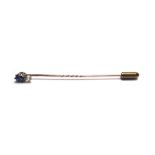 A gold, sapphire and diamond set stick pin,