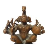 A bronze figure of Hanaman, South India, 18th/19th century,