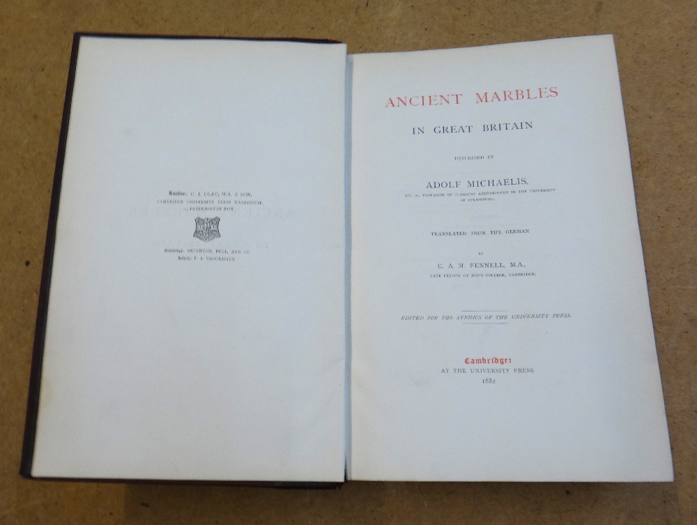MICHAELIS (A.)  Ancient Marbles in Great Britain. Translated from the German  . . .  First Edition. - Image 3 of 3