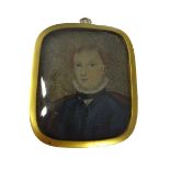 English School, 18th century, portrait miniature on ivory of a lady, said to be Mary Kelso,