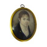 Early 19th century, English School, portrait miniature on ivory of a young gentleman,