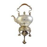 A George II silver kettle and stand, bearing the mark of Thomas Gilpin, London 1745,