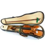 A small violin, 20th century, interior paper label reading 'The London Violin Co',