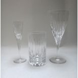 A part suite of 'Atlantis' glasswares, comprising; eleven water glasses, 21cm high,