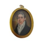 Early 19th century English School, after John Russell, portrait miniature on ivory of a gentleman,