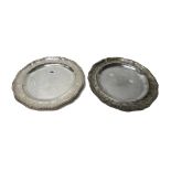 A pair of Victorian silver second course dishes, bearing the mark of Robert Garrard, London 1852,