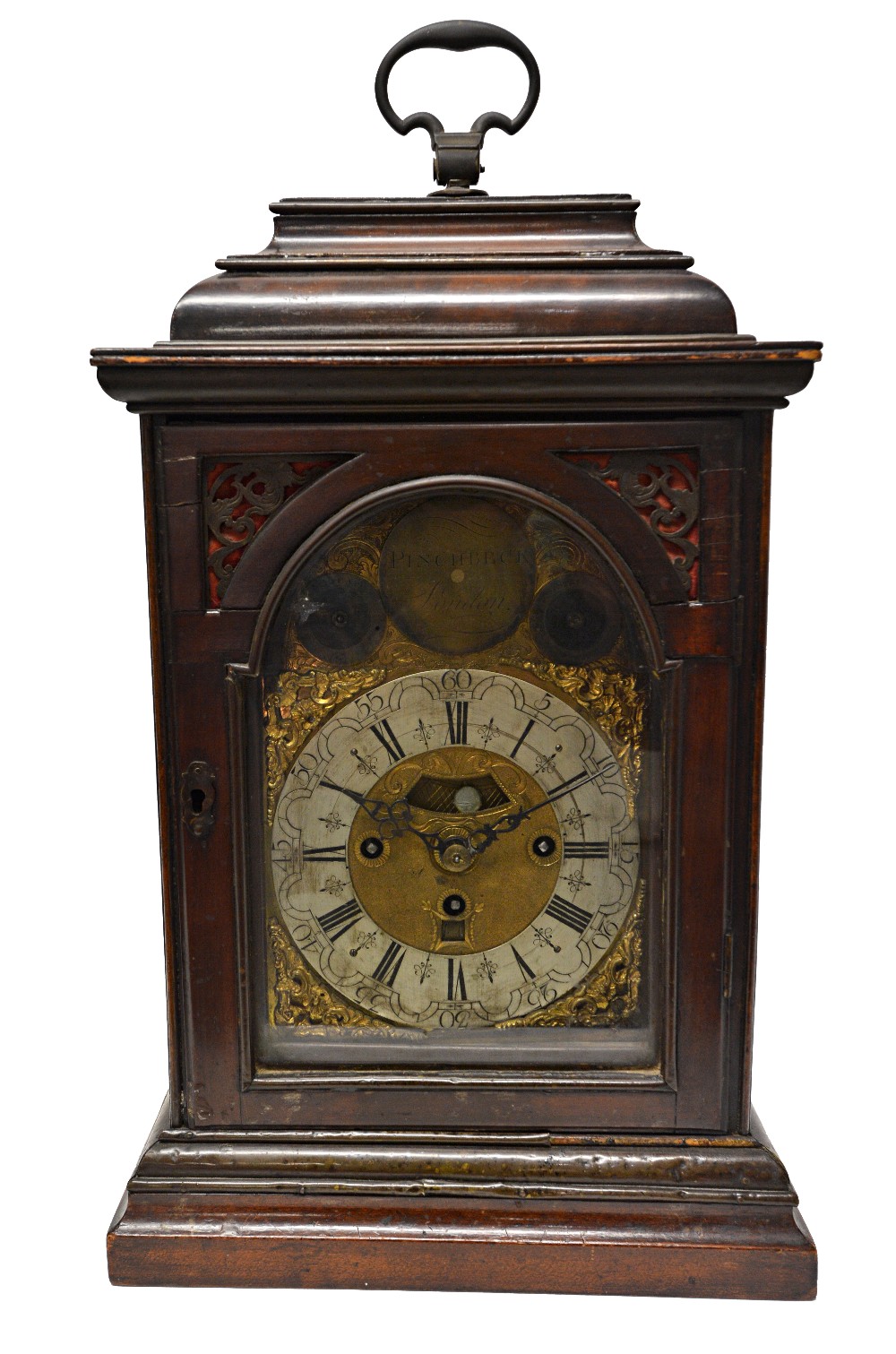A mahogany cased mantel clock, 18th century and later,