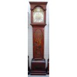 An 18th century scarlet Japanned eight day longcase clock,