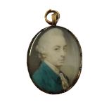 Attributed to Jeremiah Meyer RA (1735-1789), portrait miniature on ivory of a gentleman,