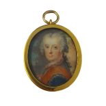 Mid-18th century, Continental School, portrait miniature on ivory of Frederick the Great,