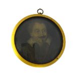 Early 17th century Continental School, portrait miniature on copper of a gentleman, circular,