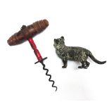 An Austrian cold painted bronze cat, early 20th century,