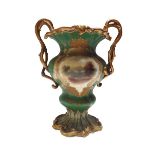 A Coalport style porcelain two handled vase, late 19th century,