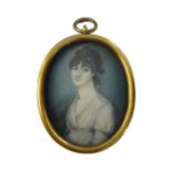 Late 18th century, English School, portrait miniature on ivory of Emily Magenis of Iveagh,