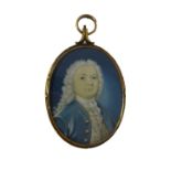 Early 18th century English School, portrait miniature on ivory of a gentleman,