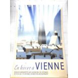 An vintage tourism poster; "Wagner En Hiver A Vienne", lithograph in colours, printed by Gerin,