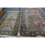 A silk Indian rug,