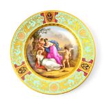 A `Vienna' cabinet plate, late 19th century, painted with a titled scene,