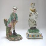 A quantity of 18th and 19th century ceramics, including; a Höchst Damm pottery figure,