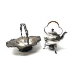 A Victorian plated shaped oval cake or fruit basket,