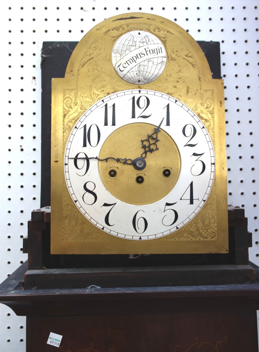 An early 20th century eight day mahogany inlaid longcase clock, bevelled glazed door, - Image 5 of 7
