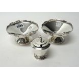 Silver, comprising; a pair of bonbon dishes,