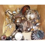 A quantity of silver plated wares (1 box).