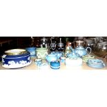 A large quantity of assorted Wedgwood Jasperware items, including, blue, black,
